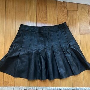 Aqua Black Mini Faux Leather Skirt